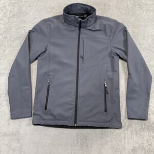 Swiss Tech‎ Men's Softshell Gray Jacket Size Small 34-36 Full Zip Pockets